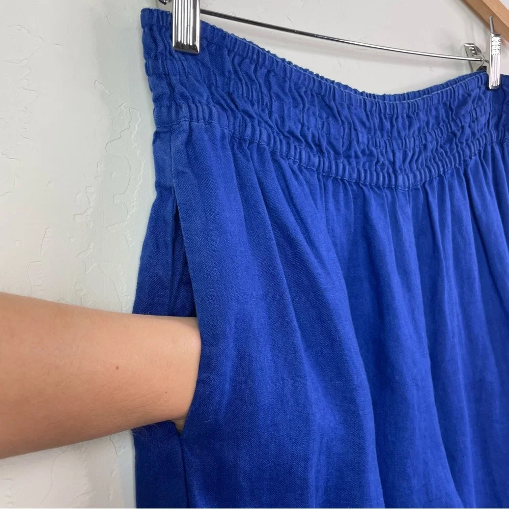 Anthropologie The Somerset Pull-On Pants: Linen Edition in Cobalt Blue Size MT - Picture 6 of 16